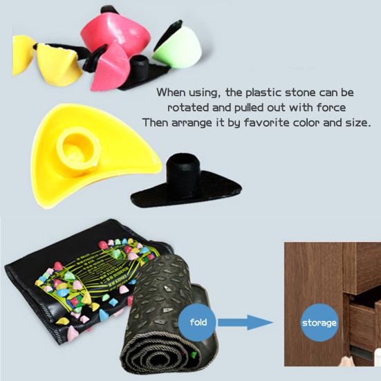 Массажный коврик для рефлексотерапии стоп, снятие боли в ногах, расслабление мышц, для детей и взрослых, противоскользящий складной акупрессурный коврик, портативный инструмент для массажа при ходьбе по камням