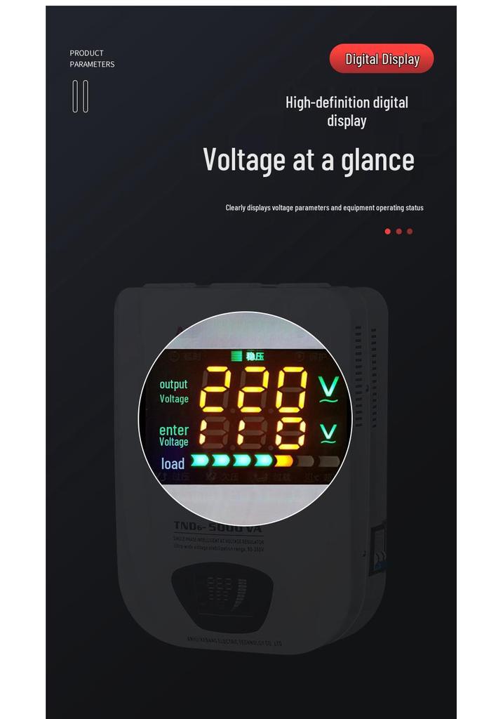 220V Wall-Mounted Single-Phase Automatic Voltage Stabilizer 2000W (5000VA/2500VA)