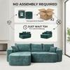 L-Shaped Corner Sofa "Cloud Couch", 262cm with Chaise Longue, XXL Deep Seat, No Assembly, Modular Sofa in Green Chenille for Living Room