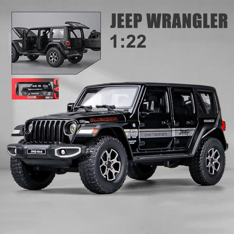 1/22 масштабная игрушечная машина для бездорожья, 7 дверей для Wrangler, литая под давлением модель игрушечного автомобиля, металлический сплав, детские транспортные средства с фрикционным приводом, двери открываются, свет и звук
