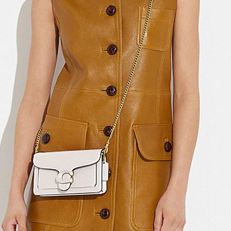 New COACH Tabby Cow Leather Wrist Bag Shoulder Bag Crossbody Bag Women's White CJ925-B4HA