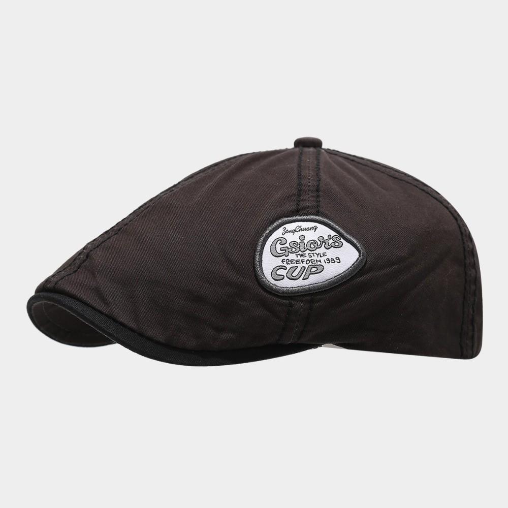 Embroidey Newsboy Cap Vintage Cowboy Caps Ins Forward Hat Unisex