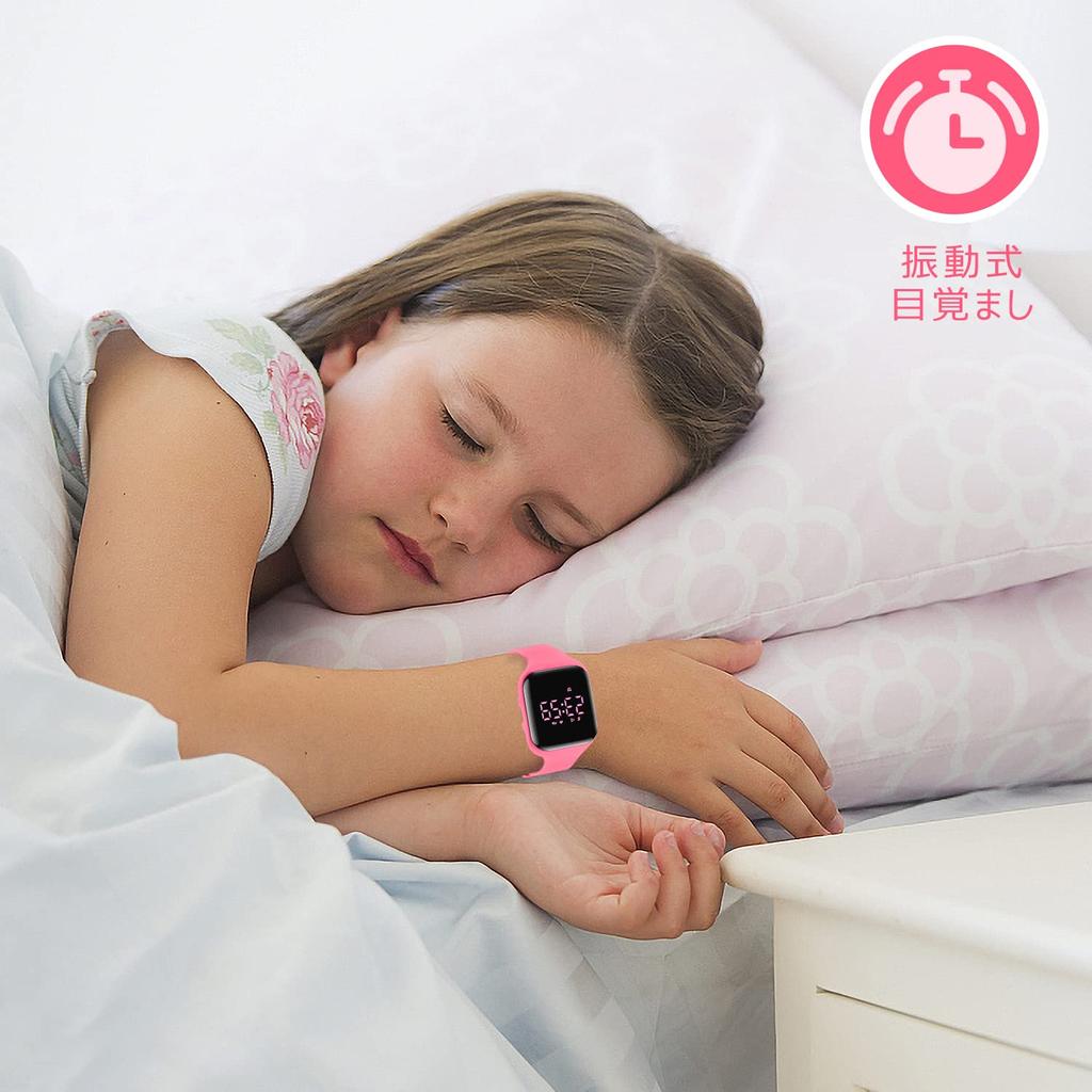 Smart Watch for Digital 5ATM Sports Alarm Date and Day Elementary School Junior High School Japanese Instruction Manual Included Girls, Kids,