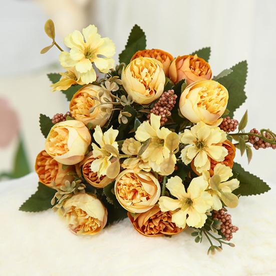 Искусственный цветок, изысканное мастерство, имитация розы, реалистичный цветок из искусственного шелка для домашнего свадебного украшения