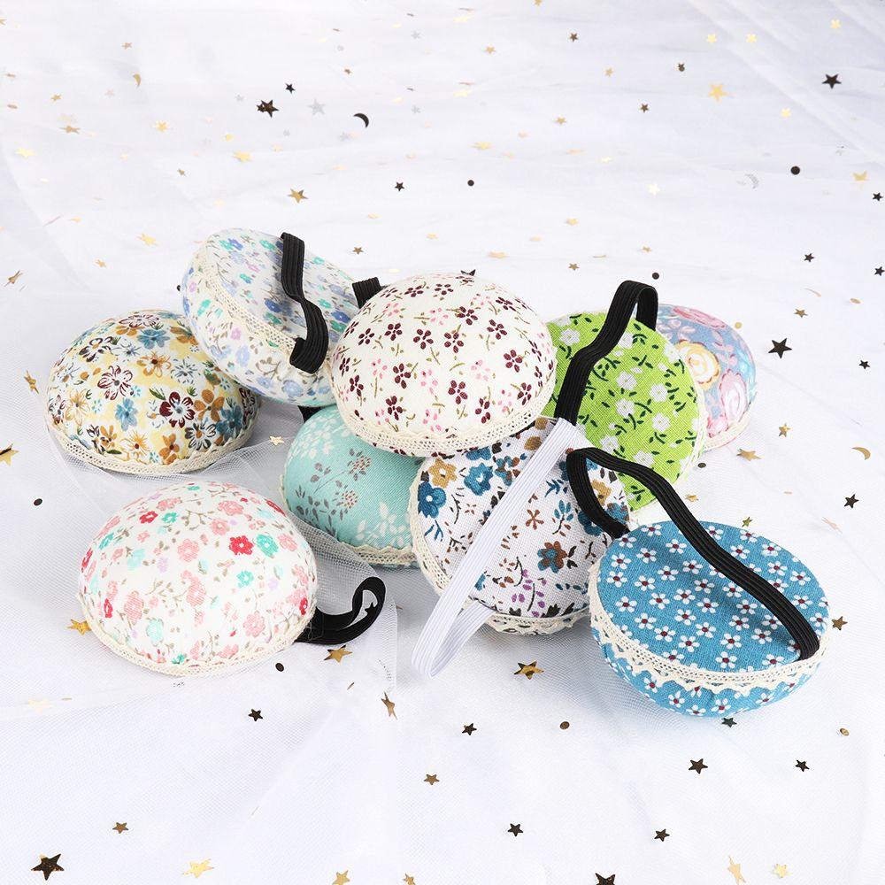 1Pc HOT Ball-Shaped Home Supplies Button Storage Needle Holder Wrist Strap Sewing Pin Cushion Floral