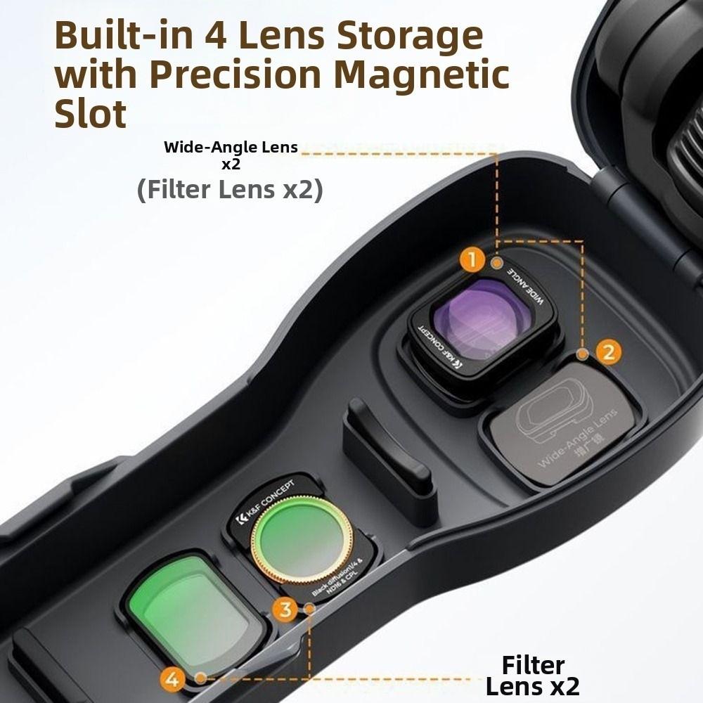 With Lens Filter Slots Full Body Protective Cover Flip Cover Storage Case for DJI Osmo Pocket 3/4