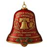 United States 250th Anniversary Bell Ornament Patriotic Commemorative Doorbell Xmas Tree Hanging Decoration for Home Garden Decor