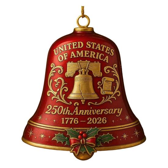 США 250-летний юбилейный колокольчик патриотический памятный дверной звонок рождественская елка подвесное украшение для домашнего сада декора
