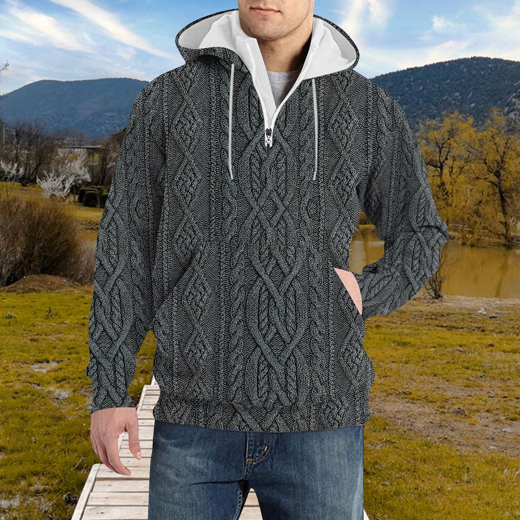 Spring And Autumn Men's Standing Collar Sweatshirt Is Outdoor Casual Sweaters Tops