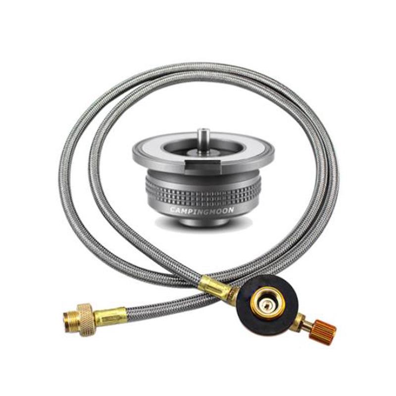 German Standard LPG Stove Head: Outdoor Gas Can Adapter with Long Flat Cassette and Inflatable Valve Connector Pipe