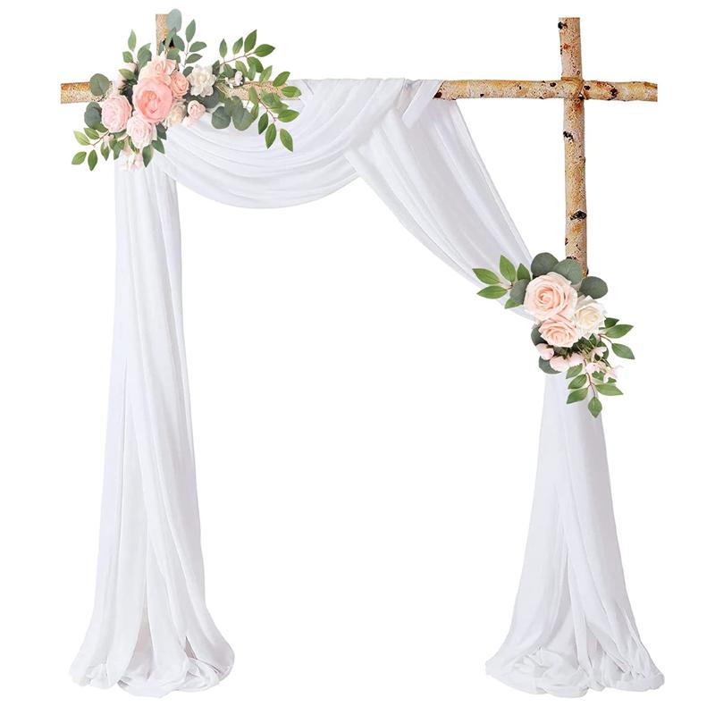 Wedding Arch Drape Chiffon Fabric Draping Curtain for Wedding Stage Backdrop Ceremony Reception Hanging Decoration