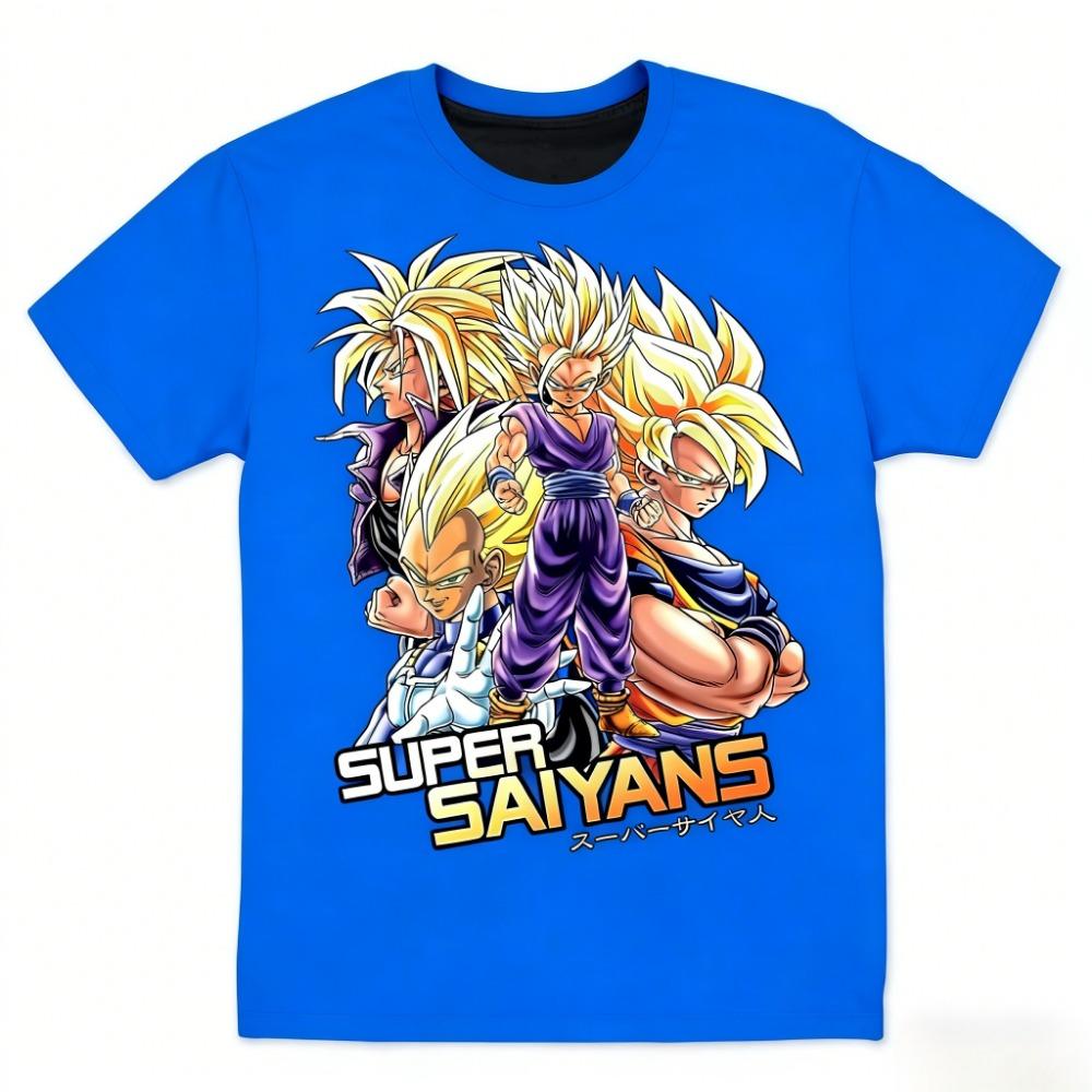 Футболка унисекс Dragon Ball Super Saiyan, 100% хлопок, летняя новинка 2026, с принтом аниме, повседневная, с коротким рукавом