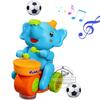Musical Walking Elephant Drummer Toys For  Kid Musical Toy With Led Light Music Sensory Activity Toys Learning Educational Toys