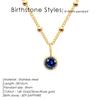 EMANCO Stainless Steel Birthstone Necklace Beaded Chain Zirconia Jewelry Constellation Birthday Gift