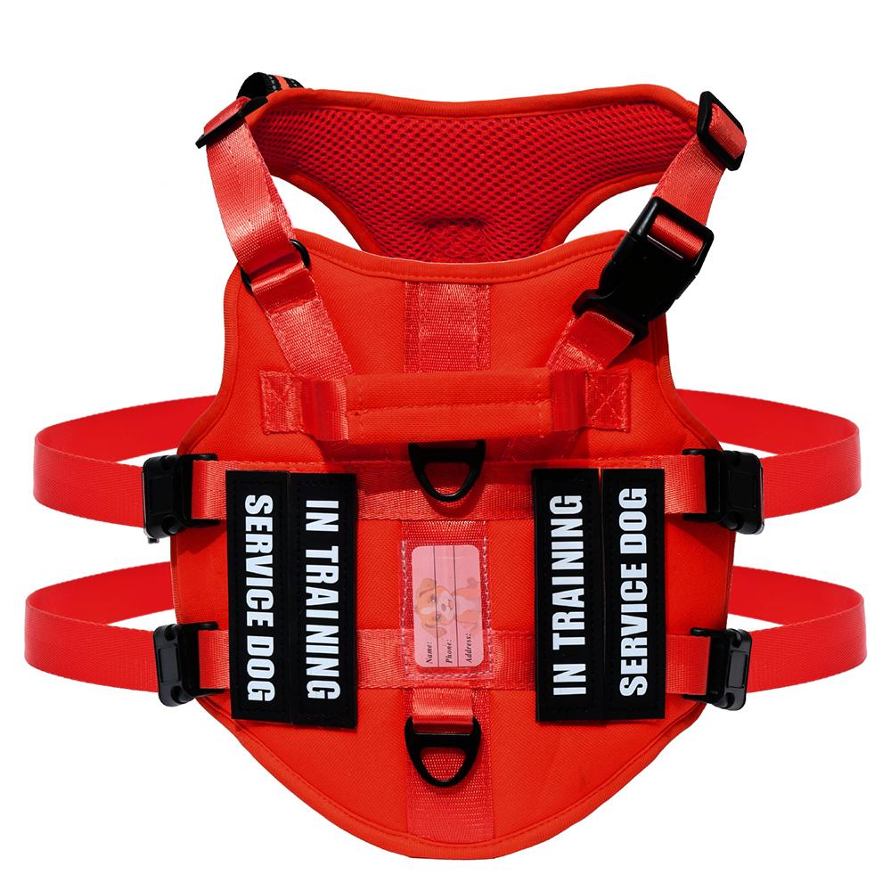 Жилет для служебной собаки, шлейка для собаки без рывков с 4 нашивками для собак, светоотражающая шлейка для питомца с прочной мягкой мягкой ручкой для тренировок Med