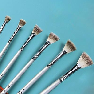 Нейлоновая кисть «рыбий хвост» веерной формы для акварели, мела, акрила, кисть для вступительных экзаменов в художественный вуз, кисть в форме веера с цветущей сакурой