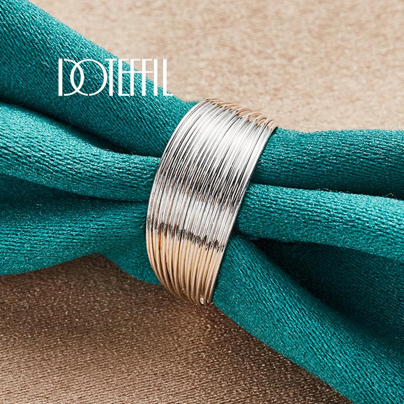 Кольцо из стерлингового серебра 925 пробы с несколькими линиями, модные свадебные украшения