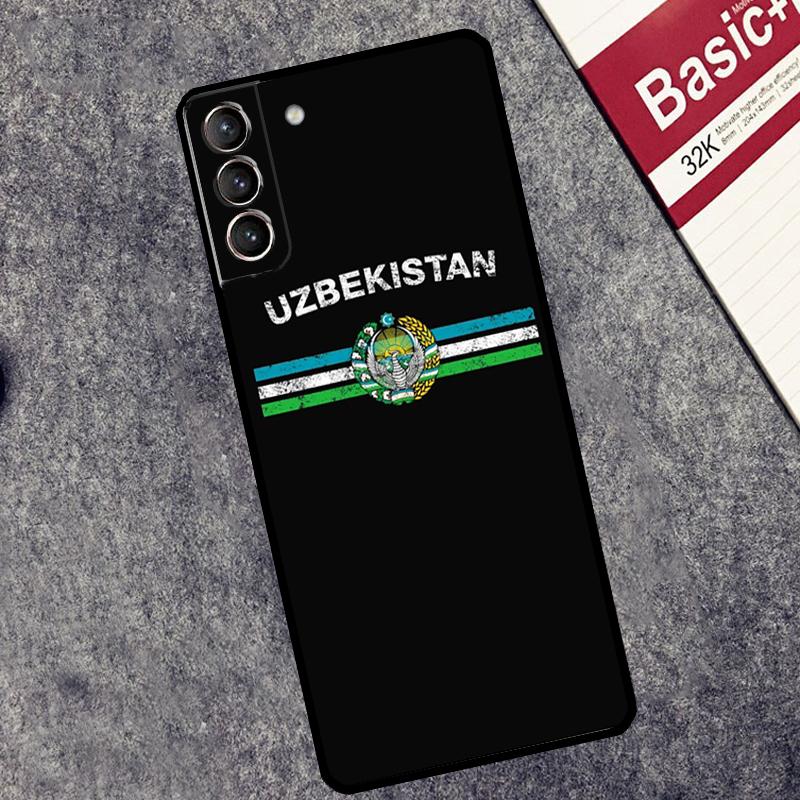 Чехол с эмблемой Национального Флага Узбекистана для Samsung Galaxy S25 S26 Ultra S20 S21 S22 S23 S10 Plus S25 FE S24 Ultra Чехол Coque