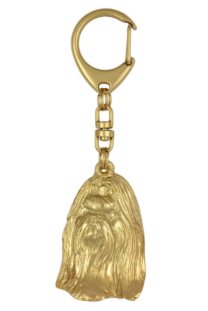 Shih Tzu, Chrysanthemum Dog - Gilded Key Ring with Dog In Gift Box, Handbag Decoration, Luxury Accessory by Art-Dog Brand
