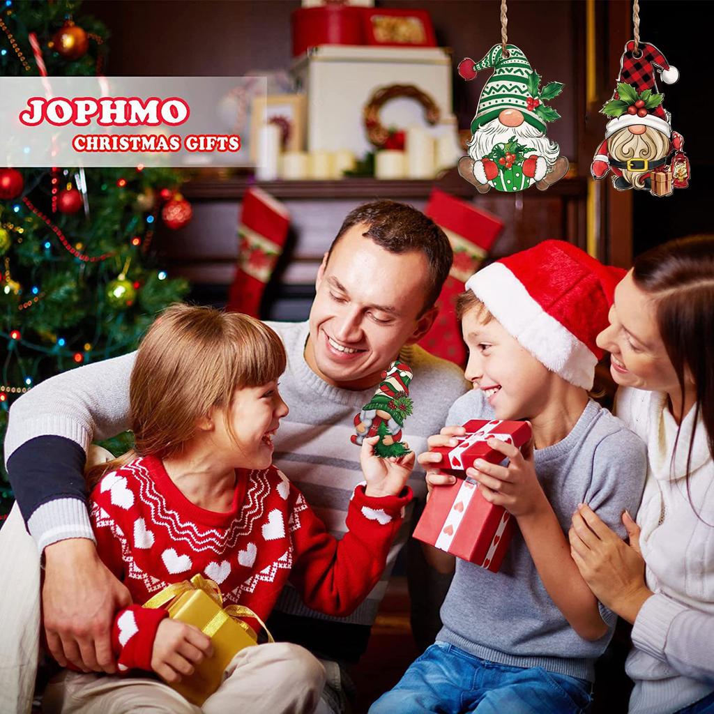 24 шт. Рождественские гномы деревянные подвесные украшения, гномы деревянные украшения для рождественской елки, гномы дерево декор рождественские украшения