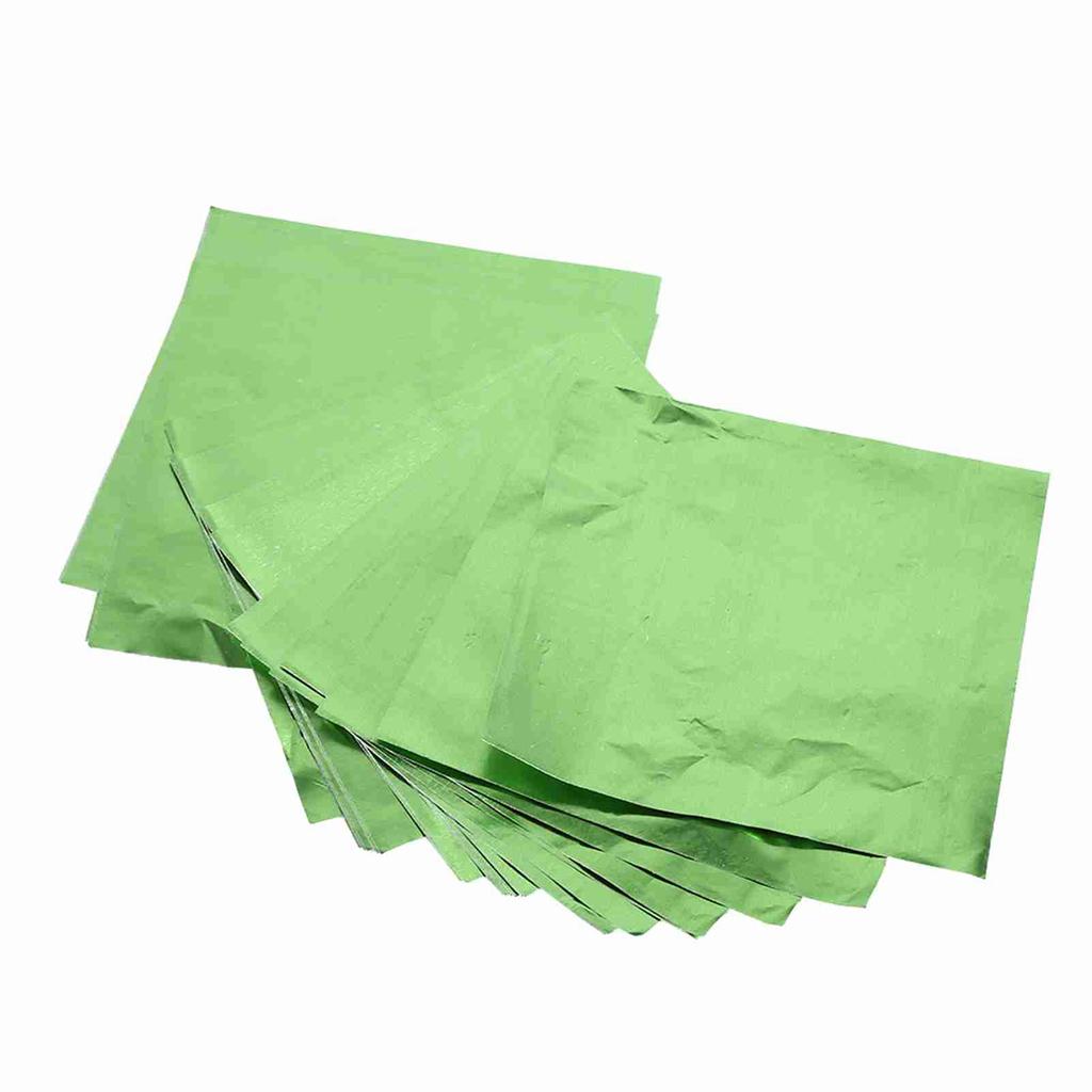 100Pcs/Lot Square Candy Making Supplies Sweets Chocolate Lolly Foil Wrappers 3" X 3" Green