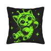 Green Alien Cat Meme Pillow Cover  Retro Trendy Pillow Case For Sofa Car Home Decor Comfy Pillowcases Gift