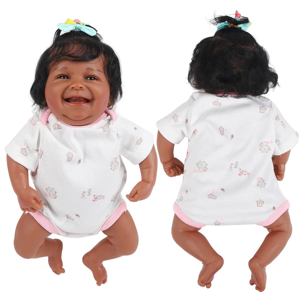 Мягкая виниловая кукла-реборн 19,3 дюйма, реалистичная, милая, афроамериканская, кукла-младенец, игрушка в подарок