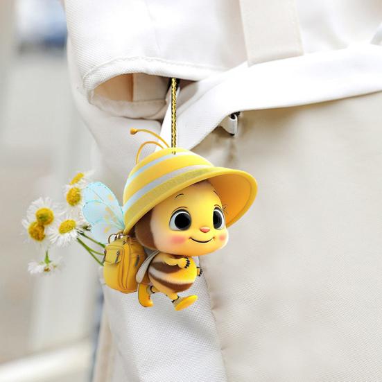 Декоративная подвеска в виде пчелы, акриловое подвесное украшение, очаровательный внешний вид, яркий цвет, легкая подвеска в виде рождественской елки