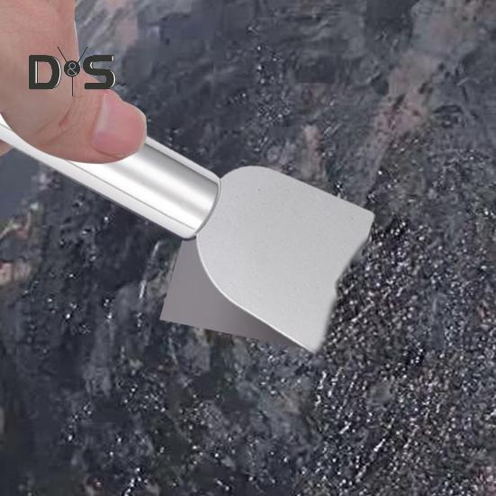 2 шт. Чистящая лопатка для стойкого масла Многоцелевой чистящий нож для посуды Лопатка из нержавеющей стали для чистки столов, плит, грилей Универсальный