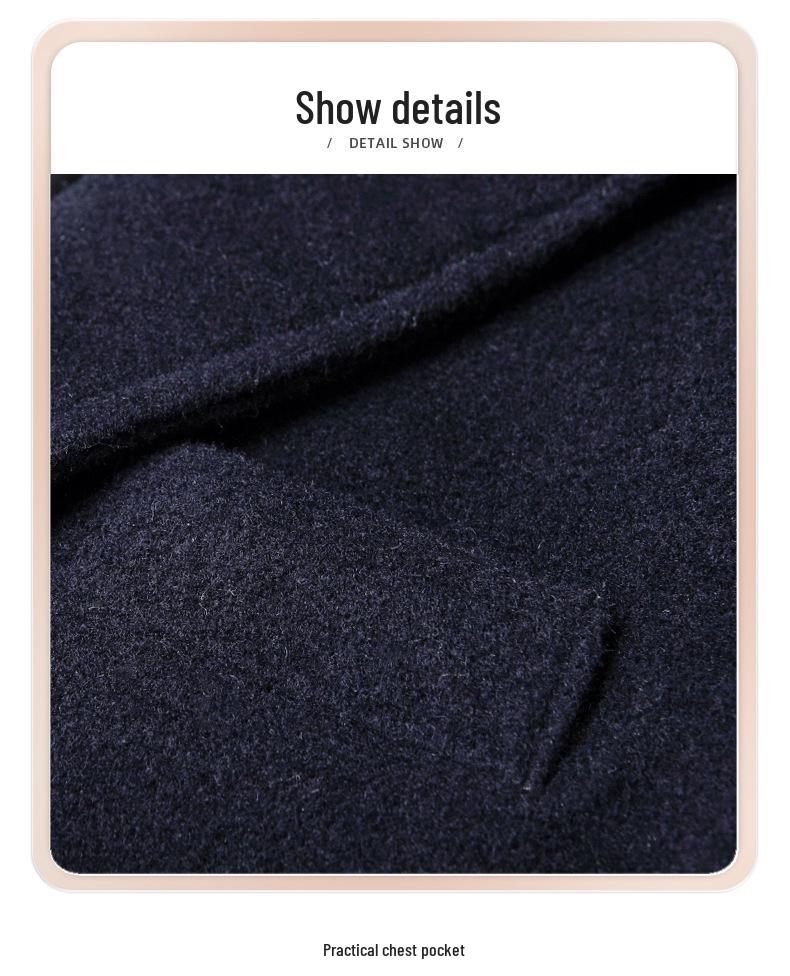 Новый мужской пиджак из смесовой шерсти в стиле business casual для осени и весны - Не требующий глажки, Идеально подходит для пап среднего возраста