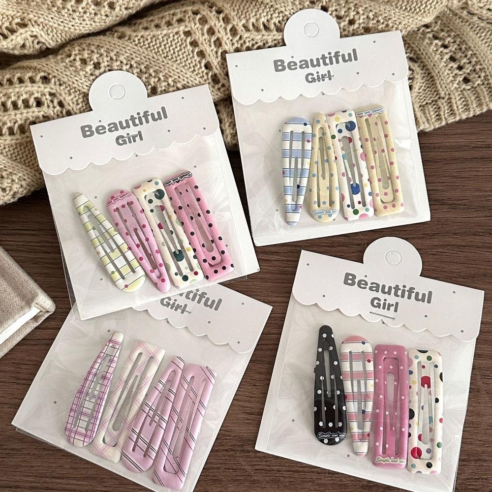 4-Pack Square Children's Hair Clips Candy Cream Color Clips Hairpins High Quality Baby Bangs