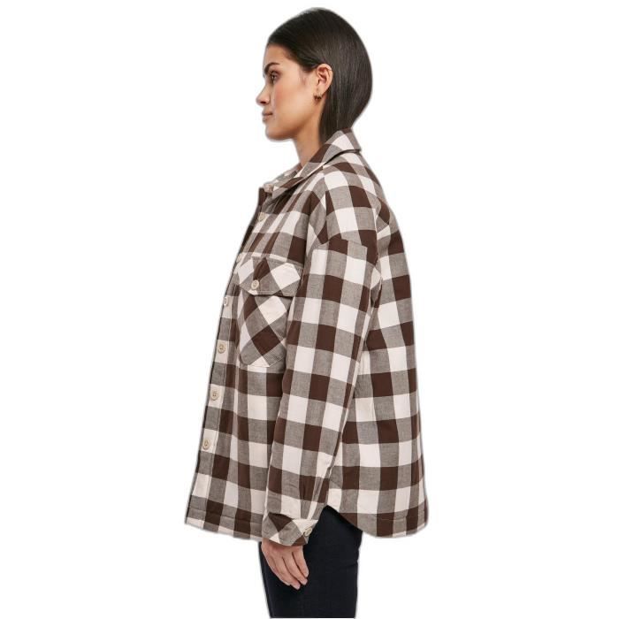 Surchemise - URBAN CLASSICS - Flanelle - Rose/Marron - Oversize - Motif À Carreaux