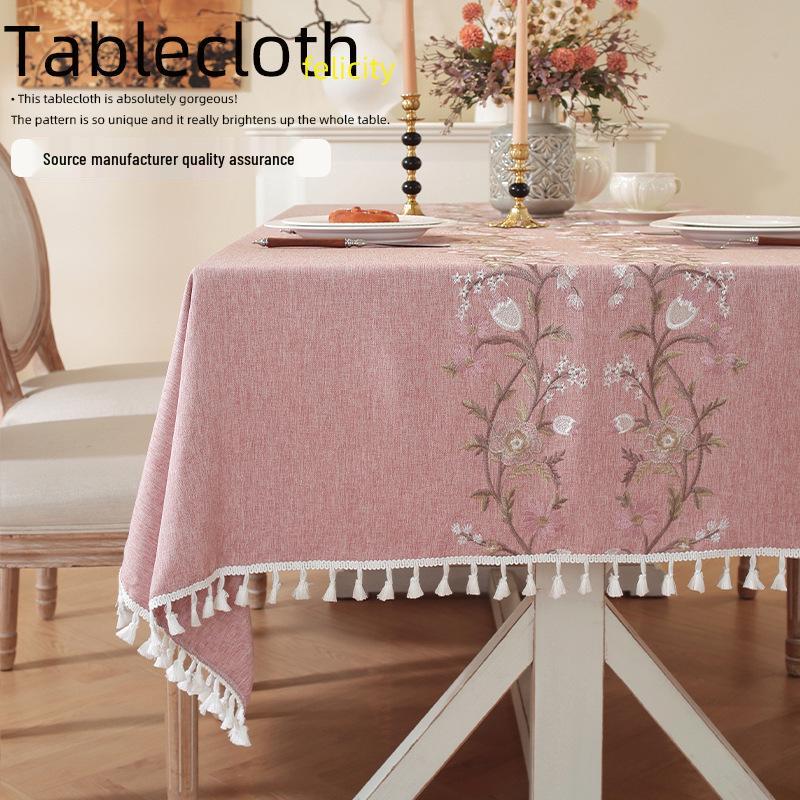 Modern Minimalist Cotton-Linen Tablecloth and Mat Set for Dining, Coffee, and Picnic