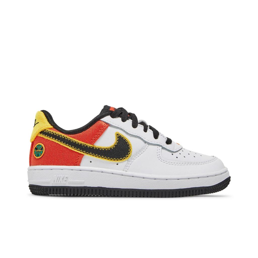 Nike Air Force 1 LV8 PreSchool 'Roswell Rayguns' (Unisex) White / Orange Flash / Amarillo / Black Kids' Skateboarding Shoes DD9532 100