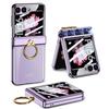 Samsung ZFlip6 Mobile Phone Case Folding Screen Electroplated Phantom Full Inclusive Rotary Shaft Ring Bracket Protective Case Hard Case