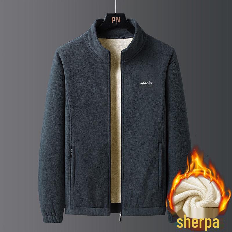 Men's Polar Fleece Jacket - Autumn & Winter Casual Plush Cardigan