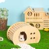 Natural Wood Hamster Hideaway Arch Design Gerbils Hiding Villa New Small Pet Castle  Cage Decor