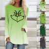 Модная женская повседневная футболка больших размеров с длинными рукавами и круглым вырезом с принтом