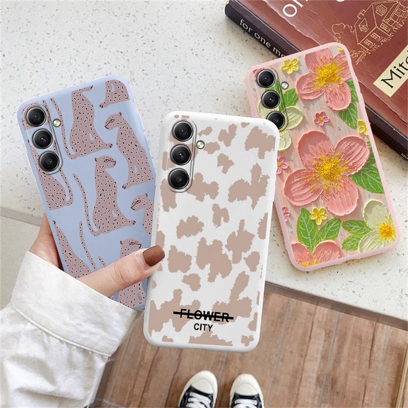 Чехол для телефона Leopard Flower для iPhone 15 Samsung S25 Ultra A55 S24 FE A16 Xiaomi Redmi Note14 13 Pro 14C Huawei Honor 200 Realme противоударный матовый чехол