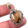 Natural Pietersite Gemstone 925 Solid Sterling Silver TwoTone Pendant 1.50" r6Q92