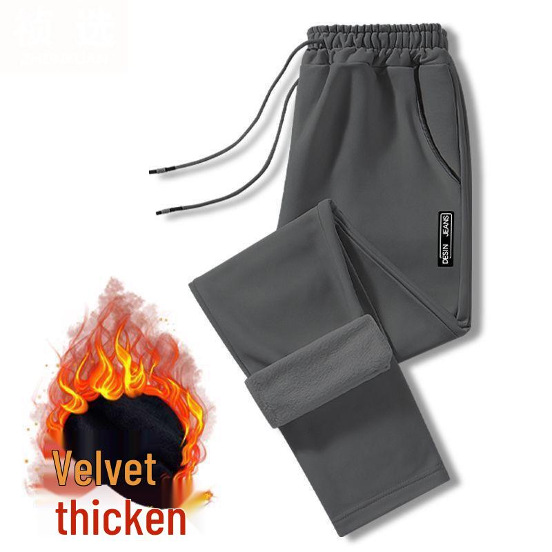 Мужские вельветовые брюки прямого кроя слим-фит на подкладке для осени и зимы