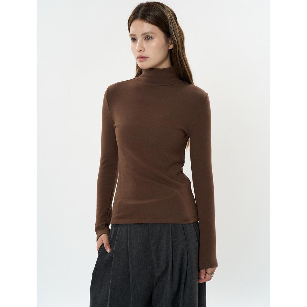 Женская бархатная футболка Louvre Winter в корейском стиле с высоким воротником - теплая, облегающая мода