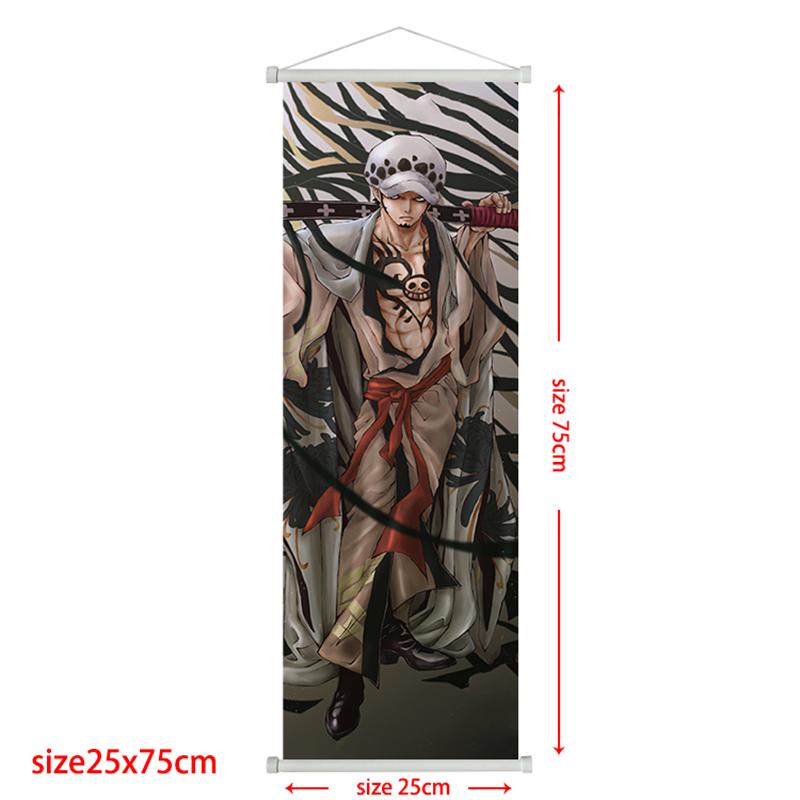Anime One Piece Scroll Canvas Painting Zoro Sanji Luffy Home Decor Wall Hanging Ace Nami Hancock Poster Wall Art Room Decor