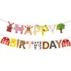 Фермерская вечеринка С Днем Рождения Письмо Баннер Гирлянда Мультфильм Животное Тема День Рождения Украшения Дети Мальчик Девочка Сувениры Принадлежности