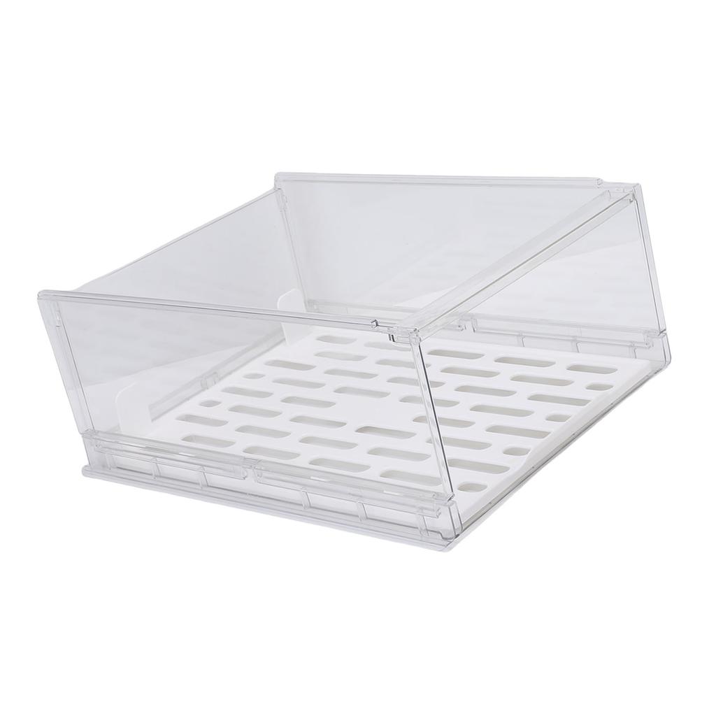 Closet Storage Box PET Stackable Clear Shelf Organizer Drawer Storage Bin for Wardrobe Bedroom Cupboard Kitchen