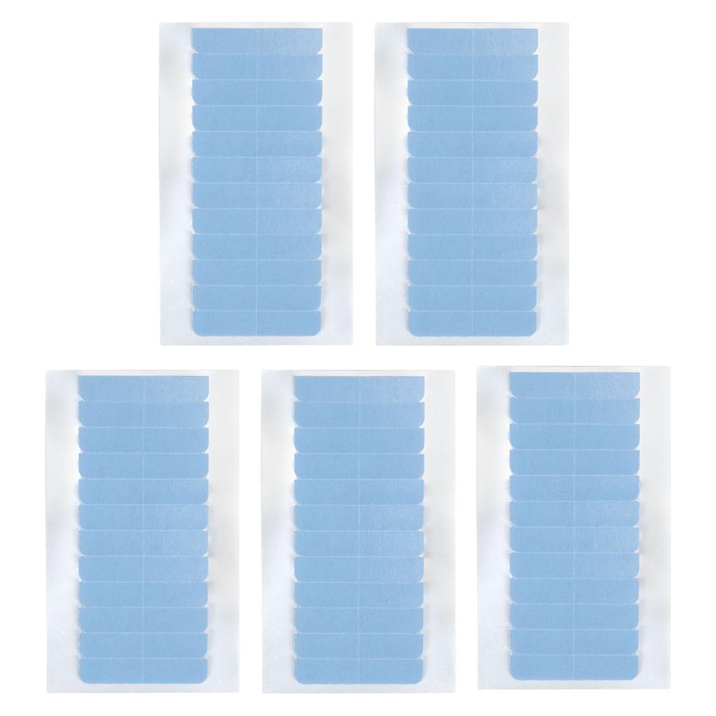 5 Sheets Wig Double Sided Adhesive Tape Blue Waterproof Antislip Professional Hair Extensions Styling Tool