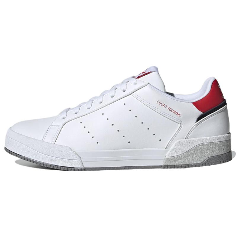 Adidas Originals Court Tourino Нескользящая амортизация Износостойкие низкие кеды для скейтборда Унисекс Бело-красные кроссовки GZ0815