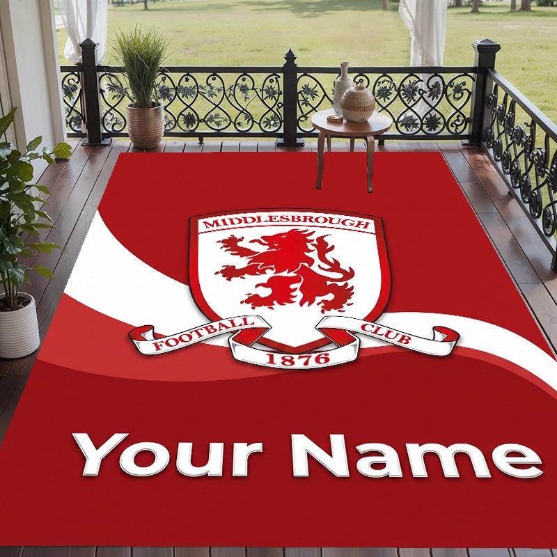 Ковер с индивидуальной печатью текста Middlesbrough FC Нескользящий напольный ковер для декора домашней комнаты