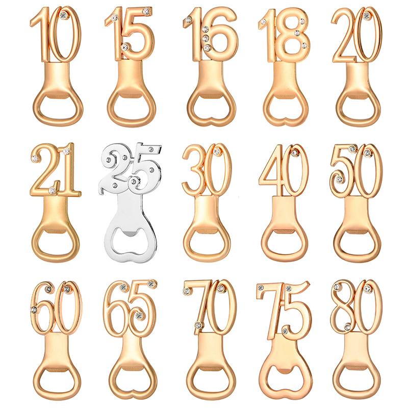 30/40/50/60/70/80 Number Shape Bottle Opener For Birthday Party Wedding Anniversary Souvenir Gift Kitchen Gadget1