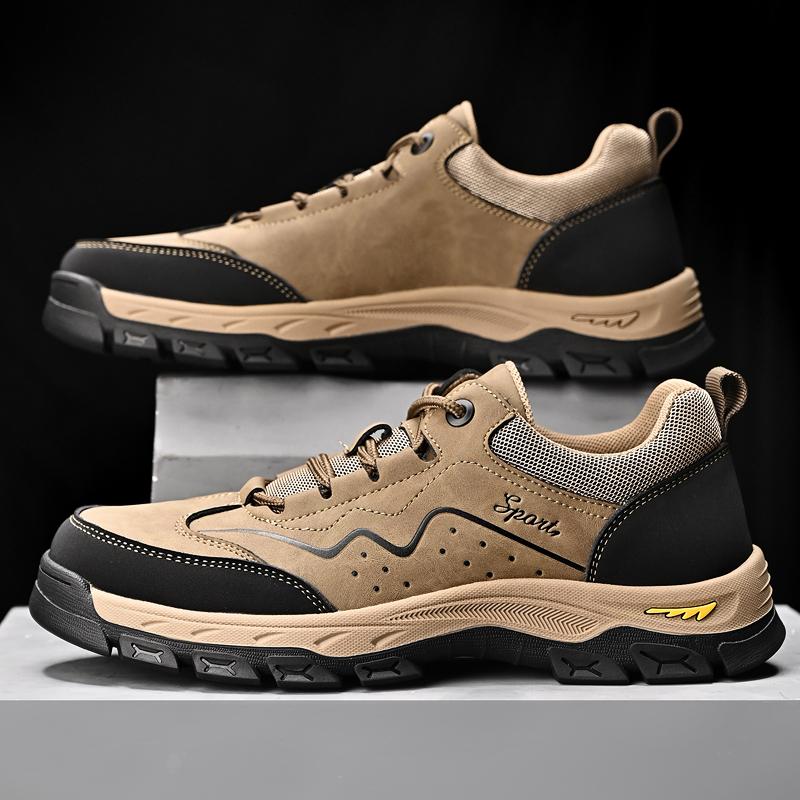 Fashion Handmade Leather Men Casual Sneakers Vintage Style Male Outdoor Shoes Non-Slip Travel Treking Footwear Leisure Walk Hiking Shoes